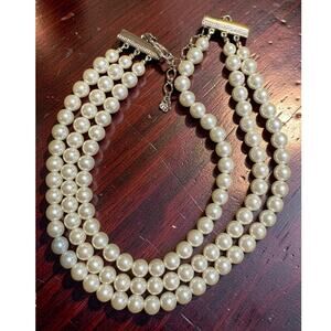 Carolee 3 Row Pearl Necklace